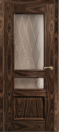 Фото Оникс Версаль под стекло американский орех, Межкомнатные двери