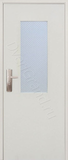 Фото ДО-1 под стекло белая эмаль, Строительные двери