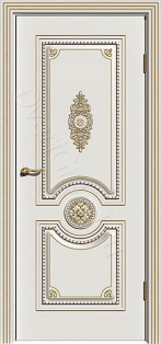 Фото Олимп ДГ тон RAL9010 Патина Янтарь, Межкомнатные двери